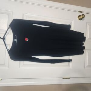 Wild Fable Red and Black Crew Neck Dress